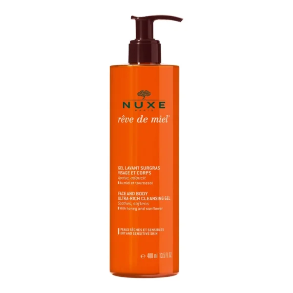 Nuxe Reve de Miel ultrabogaty żel do mycia twarzy i ciała, 400 ml