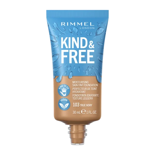 Rimmel Kind & Free wegański podkład nawilżający, 103 True Ivory, 30 ml - obrazek 2