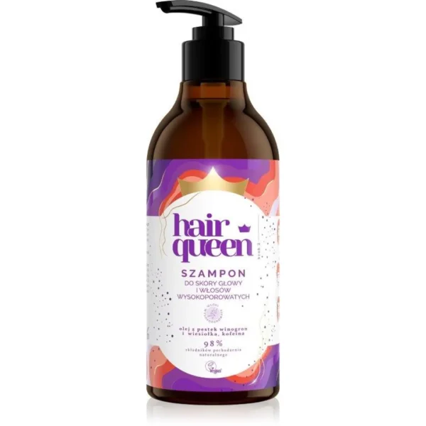 Hair Queen szampon do skóry głowy i włosów wysokoporowatych, 400 ml