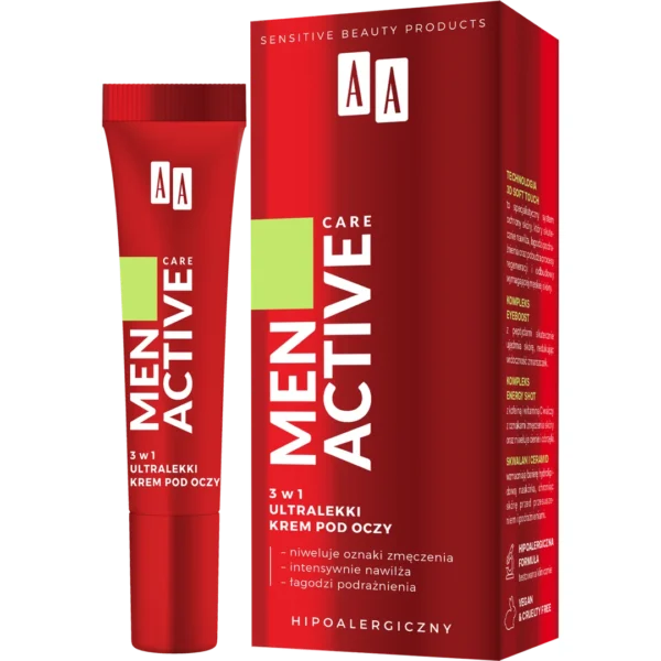AA MEN Active Care ultralekki krem pod oczy 3w1, 15 ml - obrazek 3