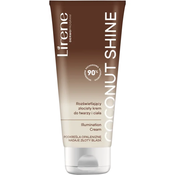 Lirene PERFECT TAN rozświetlający złocisty krem do twarzy i ciała Coconut Shine, 150 ml