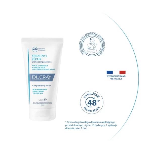 Ducray Keracnyl Reapir krem odbudowujący, 50 ml - obrazek 3