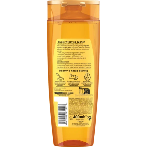 L`Oreal Paris Elseve Magiczna moc olejków szampon odżywczy do włosów, 400 ml - obrazek 3