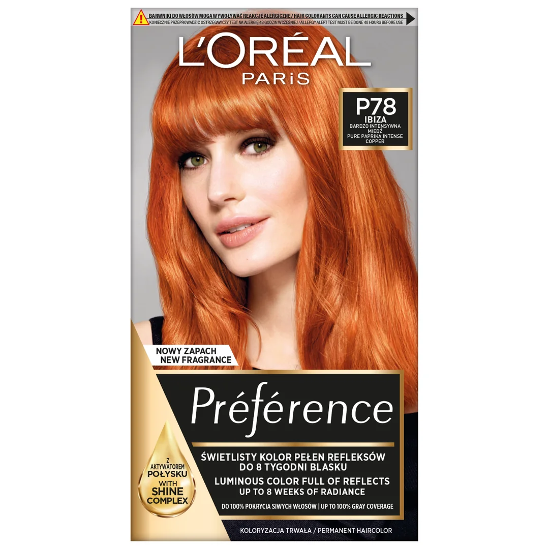 L`Oreal Paris Récital Préférence farba do włosów P78 Pure Paprika, 1 szt.