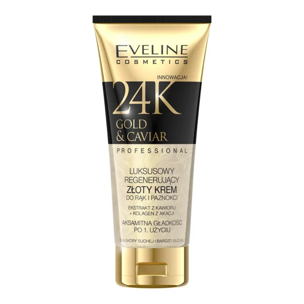 Eveline Cosmetics 24K Gold Caviar luksusowy złoty krem do rąk i paznokci, 100 ml