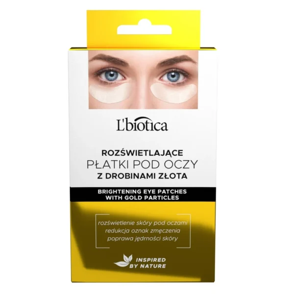 L'Biotica rozświetlające płatki pod oczy z drobinkami złota, 3 x 2 szt