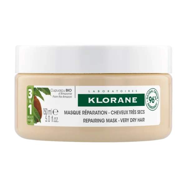 Klorane naturalna maska regeneracyjna 3 w 1 z organicznym Cupuacu, 150 ml