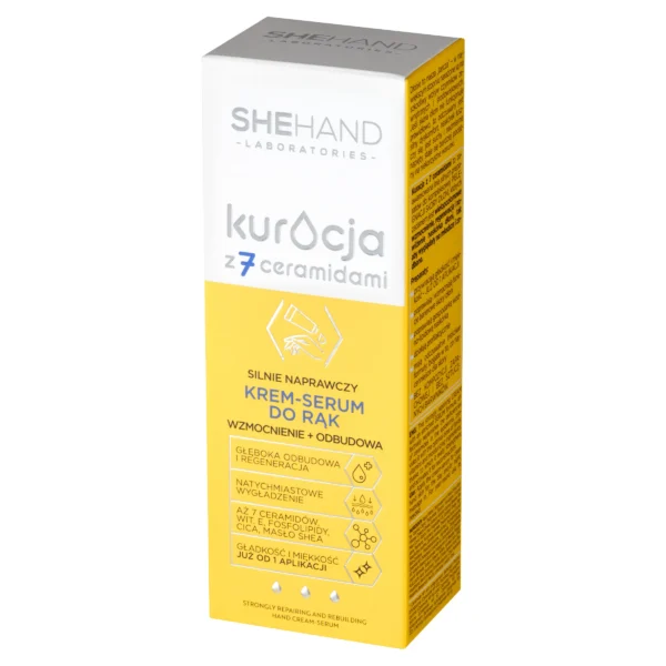 SheHand Kuracja z 7 ceramidami silnie naprawczy krem-serum do rąk Wzmocnienie + Odbudowa, 75 ml - obrazek 2
