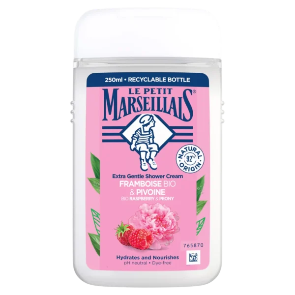 Le Petit Marseiliais żel pod prysznic kremowy, malina i piwonia, 250ml