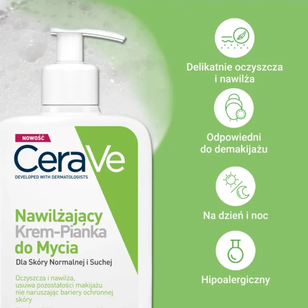CeraVe nawilżający krem-pianka do mycia, 473 ml - obrazek 4
