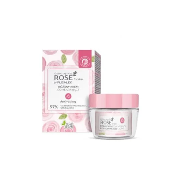 Floslek Rose For Skin różany krem odmładzający na dzień, 50 ml