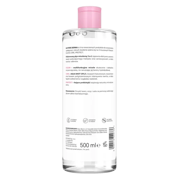 AA Pure Derma hialuronowy płyn micelarny 3 w 1, 500 ml - obrazek 3