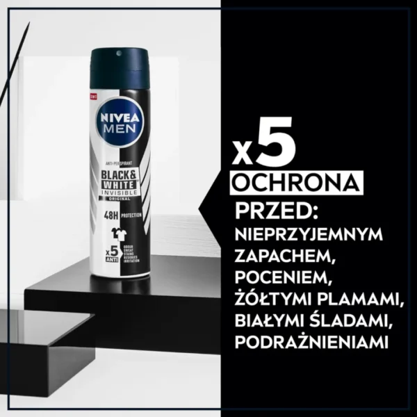 Nivea Black & White Power antyperspirant w sprayu, 150 ml - obrazek 5