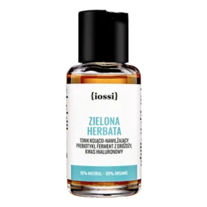 Iossi Zielona herbata tonik kojąco-nawilżający Prebiotyki, ferment z drożdży, kwas hialuronowy, 50 ml