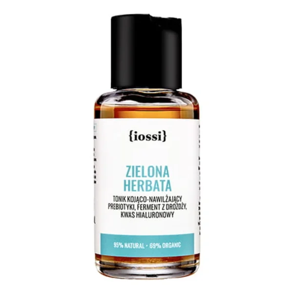 Iossi Zielona herbata tonik kojąco-nawilżający Prebiotyki, ferment z drożdży, kwas hialuronowy, 50 ml