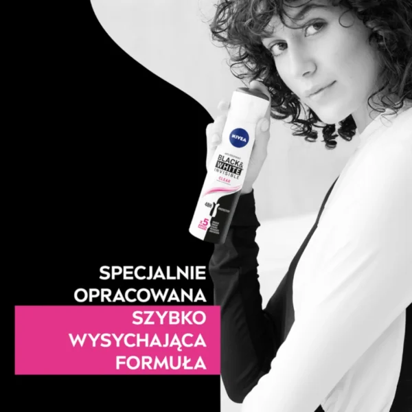 Nivea Black & White Clear antyperspirant w sprayu, 150 ml - obrazek 4