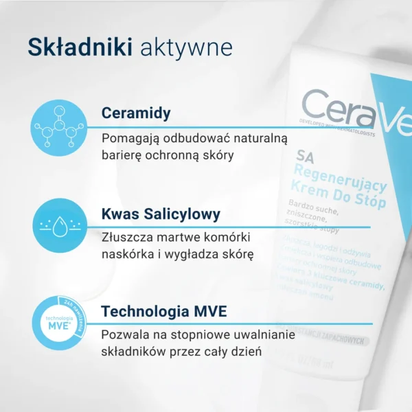 CeraVe SA, krem regenerujący do stóp z ceramidami, 88 ml - obrazek 5