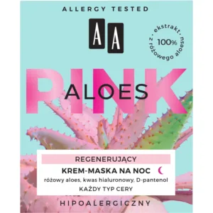 AA Pink Aloes Regenerujący Krem-maska na noc do każdego rodzaju cery 50ml