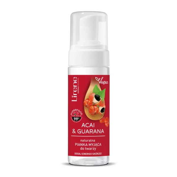 Lirene Superfood Oczyszczanie naturalna pianka myjąca do twarzy Acai i guarana, 150 ml - obrazek 2