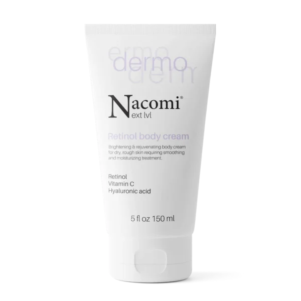 Nacomi Next Level Dermo rozjaśniająco-odmładzający krem do ciała z retinolem i witaminą C, 150 ml