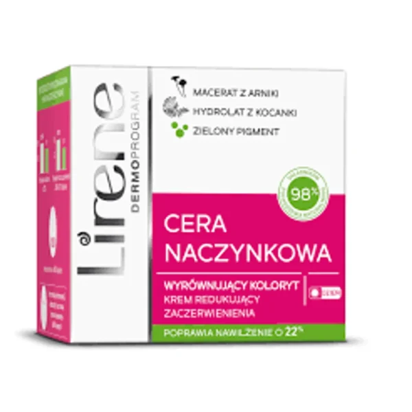 Lirene CERA NACZYNKOWA wyrównujący koloryt krem redukujący zaczerwienienia na dzień, 50 ml - obrazek 3
