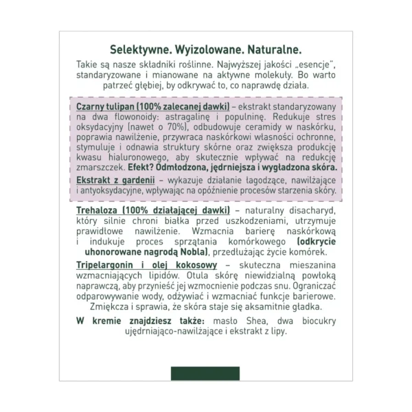 Uzdrovisco Czarny Tulipan Intense Wieczorny krem przeciwzmarszczkowy, 50 ml
