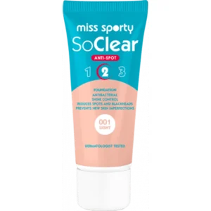 Miss Sporty So Clear Antybakteryjny podkład do twarzy 001 Light, 30 ml