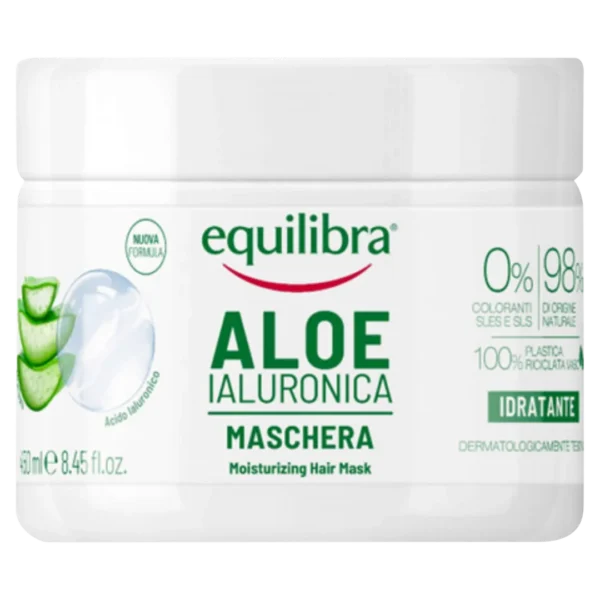 Equilibra Aloe nawilżająca maska do włosów z kwasem hialuronowym, 450 ml