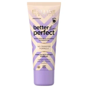 Eveline Cosmetics Better Than Perfect nawilżająco-kryjący podkład z formułą No Transfer nr 03 Light Beige, 30 ml