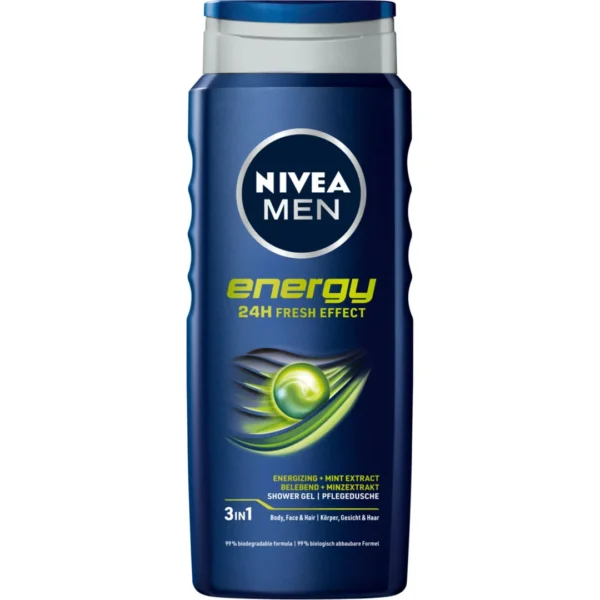 Nivea Men Energy żel pod prysznic dla mężczyzn 3 w 1, 500 ml - obrazek 3