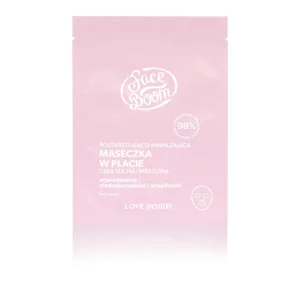 BodyBoom FaceBoom rozświetlająco-nawilżająca maseczka w płacie, 15 g