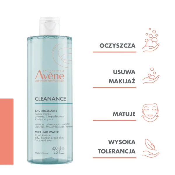 Avène Cleanance woda micelarna woda micelarna, 400 ml - obrazek 3