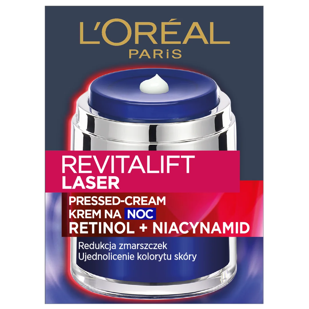 L’Oréal Paris Revitalift Laser Pressed Cream krem na noc retinol i niacynamid, 50 ml