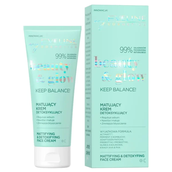 Eveline Cosmetics Beauty & Glow Keep Balance matujący krem detoksykujący, 75 ml