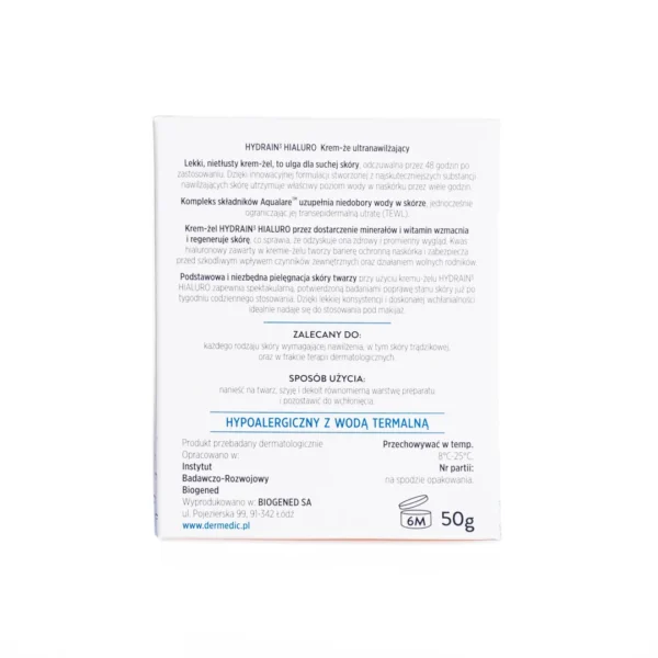 Dermedic Hydrain 3 Hialuro krem-żel ultranawilżający, 50 g - obrazek 4
