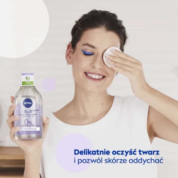 Nivea Pielęgnujący płyn micelarny 5 w 1 do cery wrażliwej i nadwrażliwej, 400 ml - obrazek 3