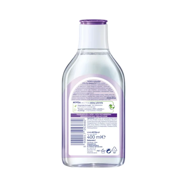 Nivea Pielęgnujący płyn micelarny 5 w 1 do cery wrażliwej i nadwrażliwej, 400 ml - obrazek 4