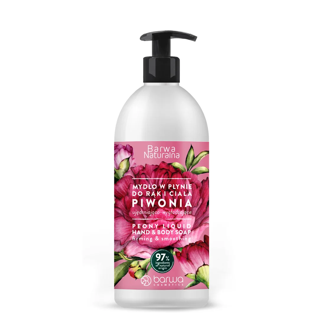 Barwa Naturalna Piwonia mydło do rąk i ciała, 500 ml