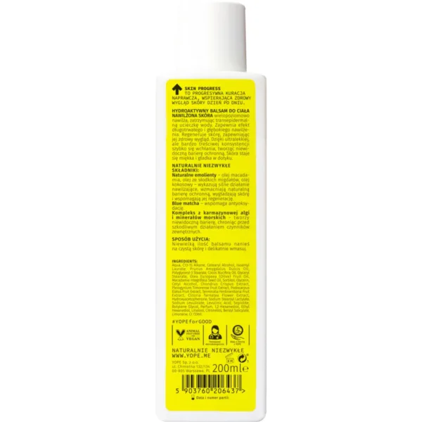 YOPE Skin Progress Nawilżona Skóra hydroaktywny balsam do ciała Water Fruits, 200 ml - obrazek 2