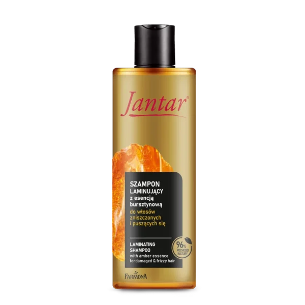 Jantar szampon laminujący do włosów zniszczonych i puszących się z esencją bursztynową, proteinami i ceramidami, 300 ml