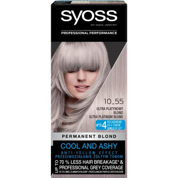 Syoss Permanent Blond rozjaśniająca farba do włosów 10-55 Ultra Platynowy Blond, 1 szt.