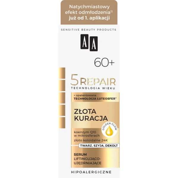 AA 5Repair Złota Kuracja liftingująco-ujędrniające serum do twarzy 60+, 35 ml - obrazek 2