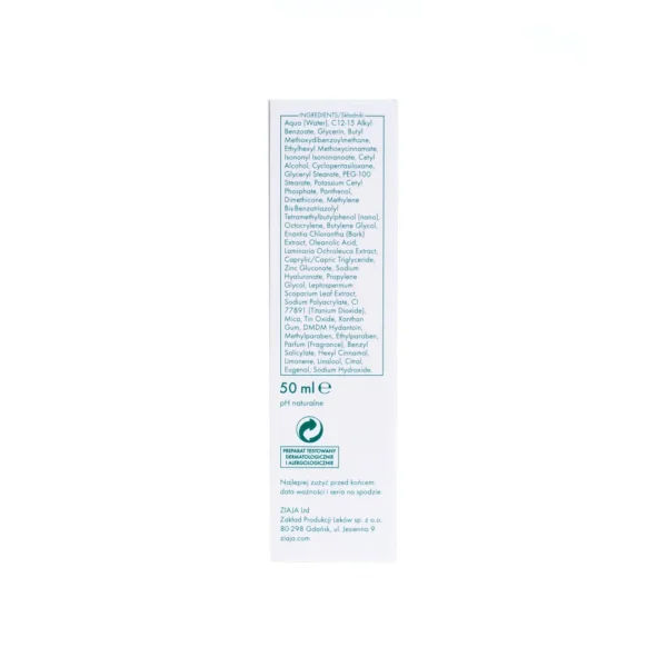 Ziaja Liście Manuka Oczyszczanie krem nawilżający SPF 10, 50 ml - obrazek 3