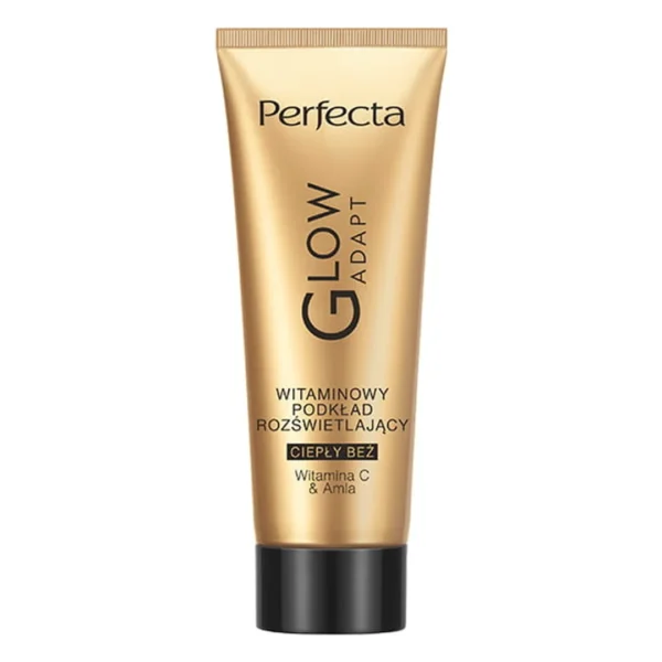 Perfecta Glow Adapt witaminowy podkład rozświetlający Ciepły Beż, 30 ml