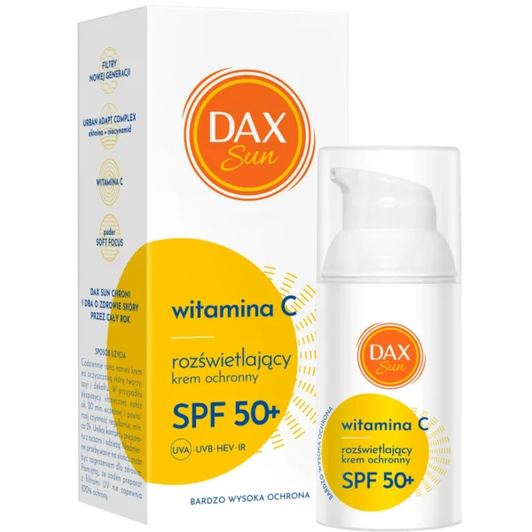 Dax Sun Rozświetlający krem ochronny z witaminą C SPF 50+, 30 ml