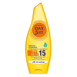 Dax Sun Emulsja do opalania ochronna z masłem kakaowym i olejem arganowym SPF 15, 175 ml