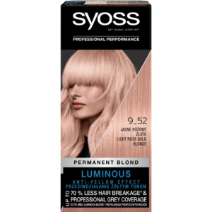 Syoss Permanent Blond farba do włosów trwale koloryzująca nr 9-52 Jasne, różowe złoto, 115 ml