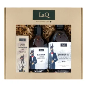 LaQ Doberman Zestaw Żel pod prysznic 500 ml + Szampon 300 ml + Olejek po goleniu i do brody 30 ml