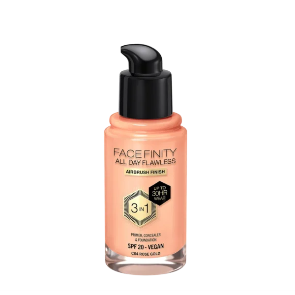 Max Factor Facefinity All Day Flawless Podkład do twarzy 3w1 C64 Rose Gold, 30 ml - obrazek 3