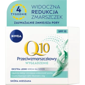 Nivea Q10 Wygładzenie krem do twarzy zmniejszający widoczność porów na dzień SPF 15, 50 ml
